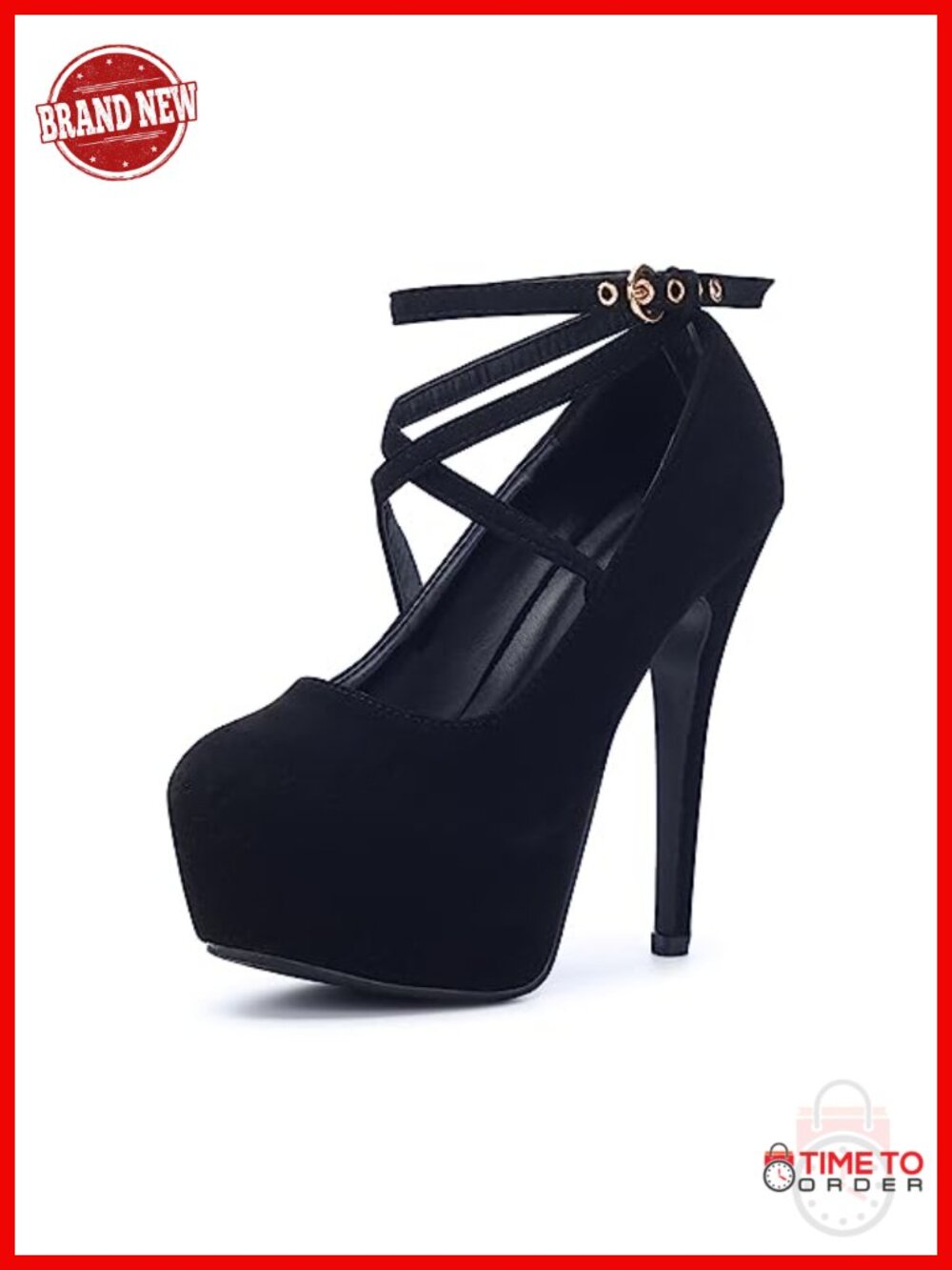 OCHENTA Women's Ankle Strap Platform Pumps High Heel Dress Shoes